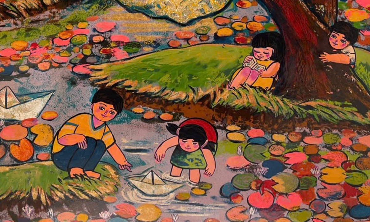 Ký ức tuổi thơ rực rỡ trong tranh sơn mài và không gian giải trí hiện đại - hình ảnh - slotu888.com Ký ức tuổi thơ rực rỡ trong tranh sơn mài và không gian giải trí hiện đại - hình ảnh - slotu888.com